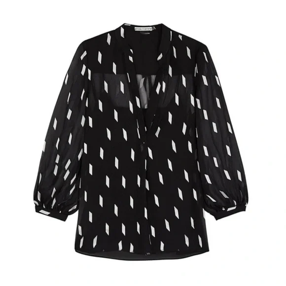 Alice + Olivia sheer black blouse - Picture 2 of 10